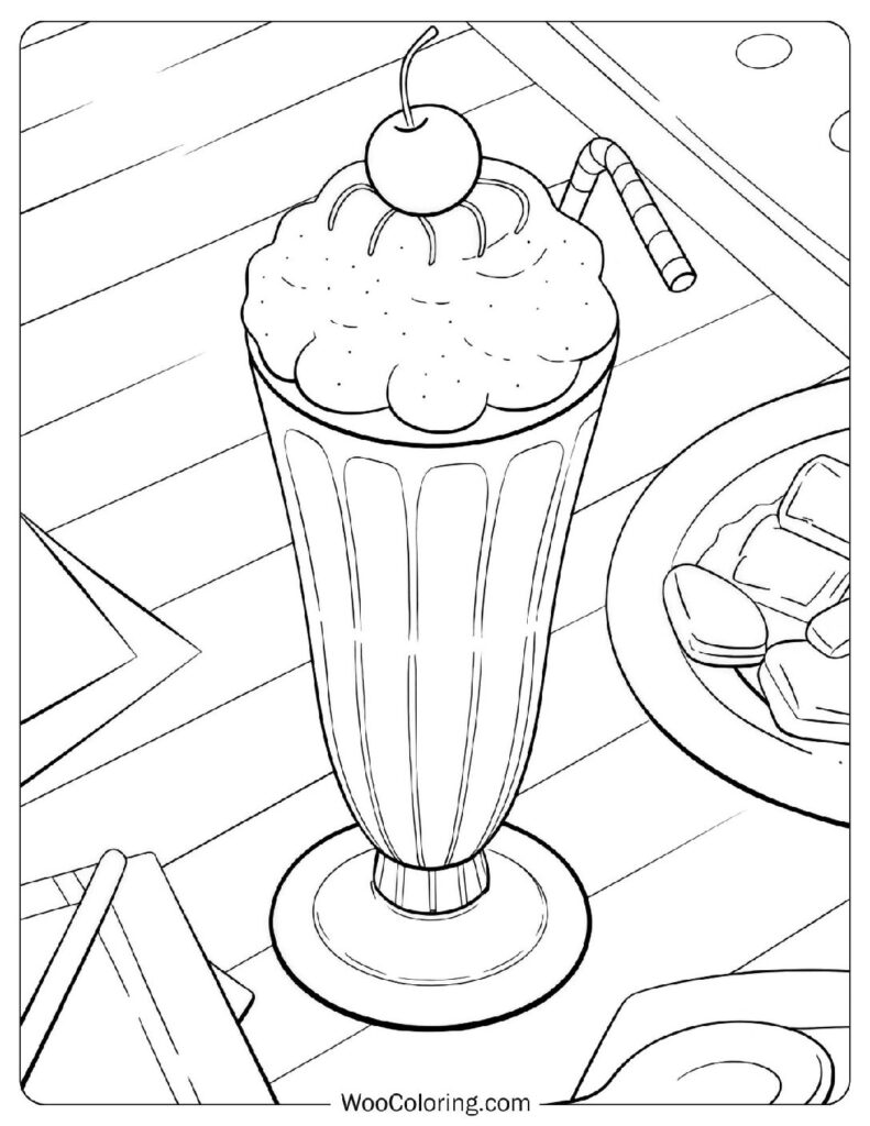 Food coloring page of Creamy Milkshake