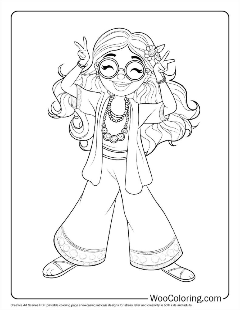 100  Hippie coloring pages  Free PDF To Print  - 67
