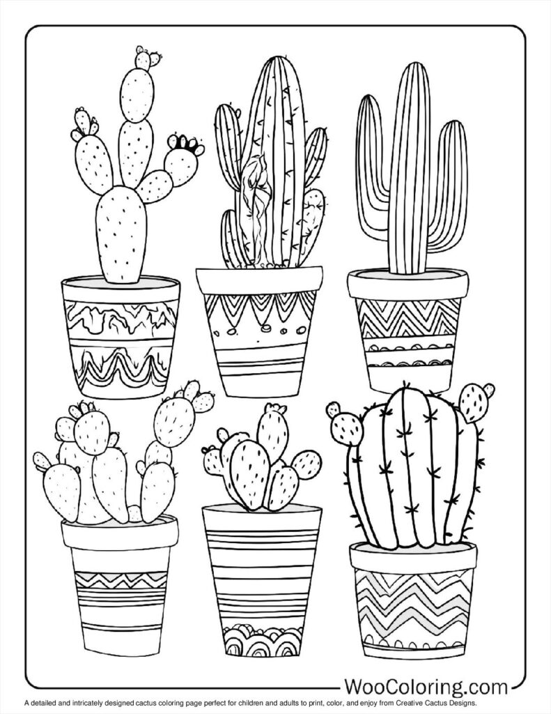 100  Cactus coloring pages  Free PDF To Print  - 5