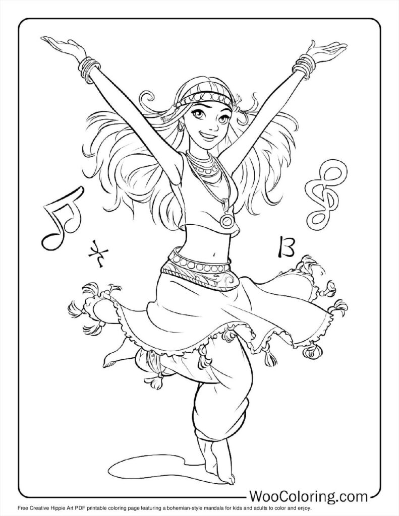100  Hippie coloring pages  Free PDF To Print  - 53