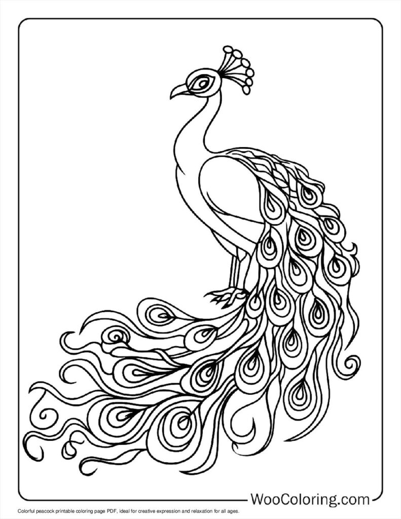 100  Peacock coloring pages  Free PDF To Print  - 46