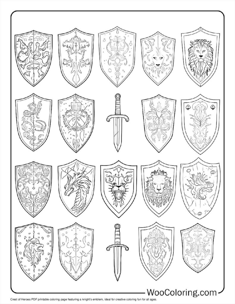 100  Knight coloring pages  Free PDF To Print  - 49