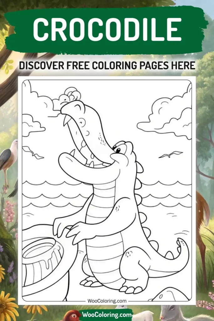 Crocodile coloring pages designs from animal