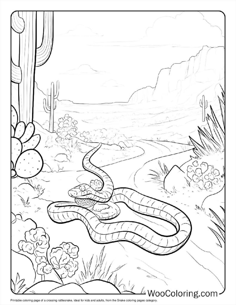 Crossing rattlesnake Coloring Page
