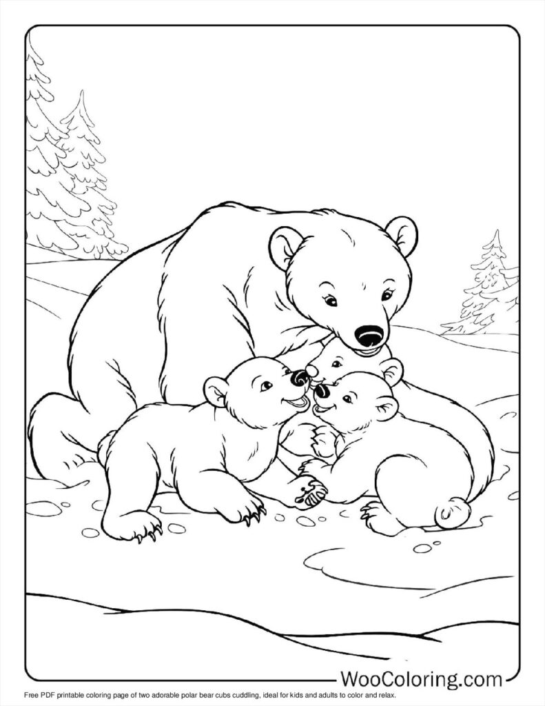 100  Polar Bear coloring pages  Free PDF To Print  - 22