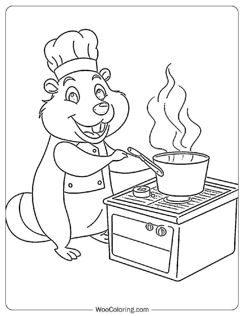Culinary Beaver To Color