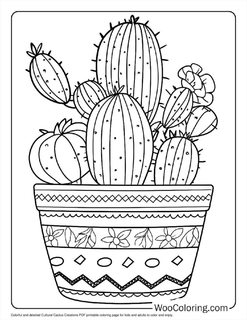 100  Cactus coloring pages  Free PDF To Print  - 74