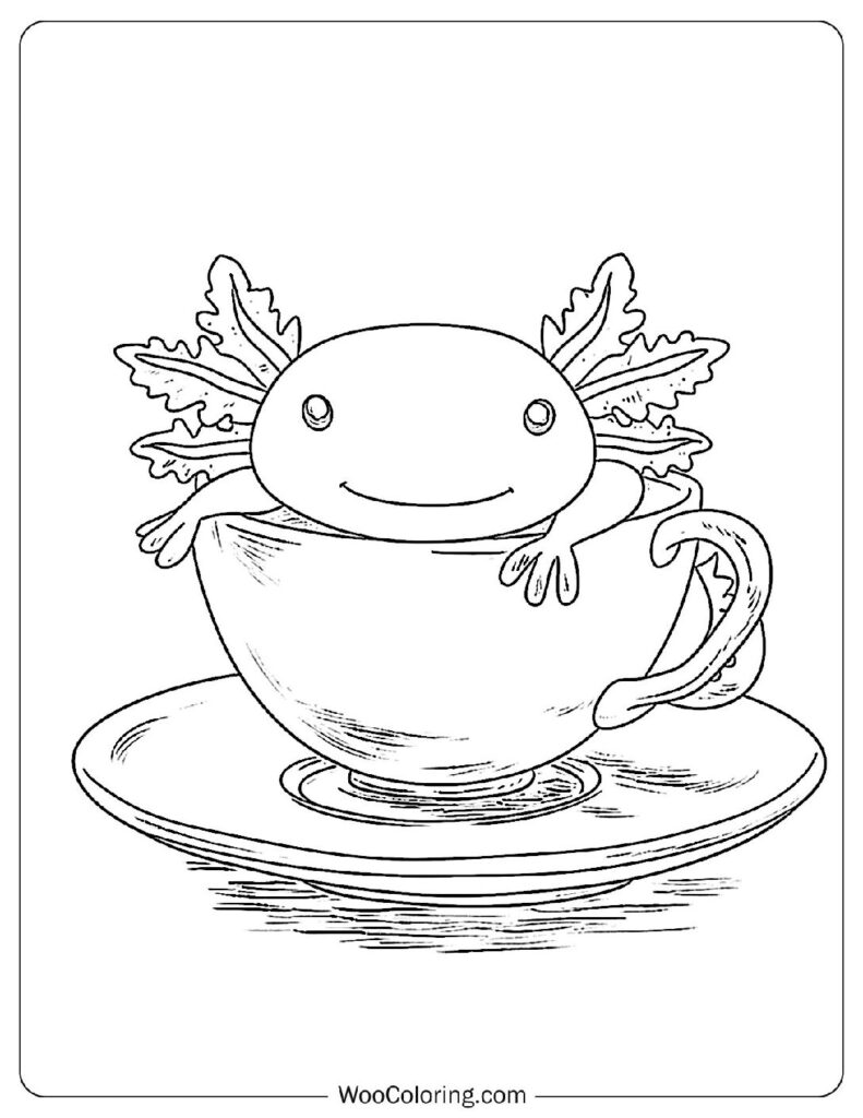 Curious Axolotl Coloring Sheet