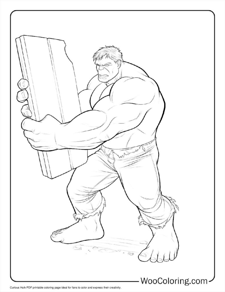 Curious Hulk Coloring Sheet