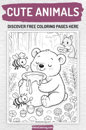 Cute Animals coloring pages designs for kids
