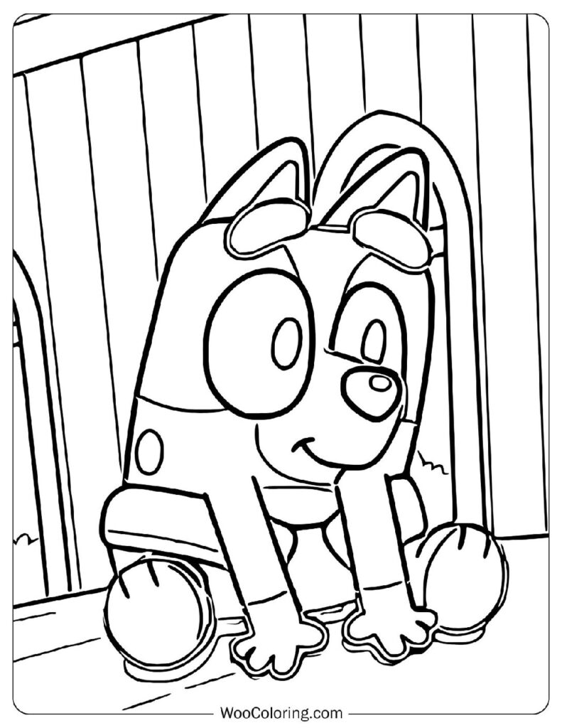 Cute Baby Bluey Coloring Page