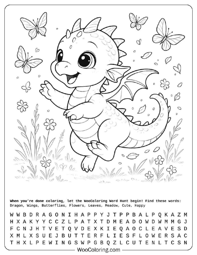 Cute Baby Dragon’s First Fluttery Day
