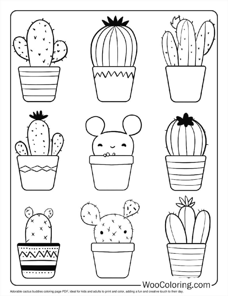 100  Cactus coloring pages  Free PDF To Print  - 28