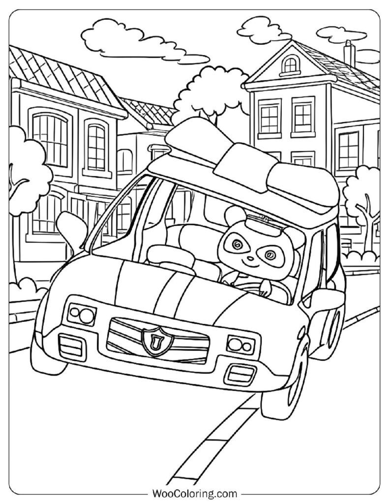 Cute Cartoon Police Patrol Car From BabyBus