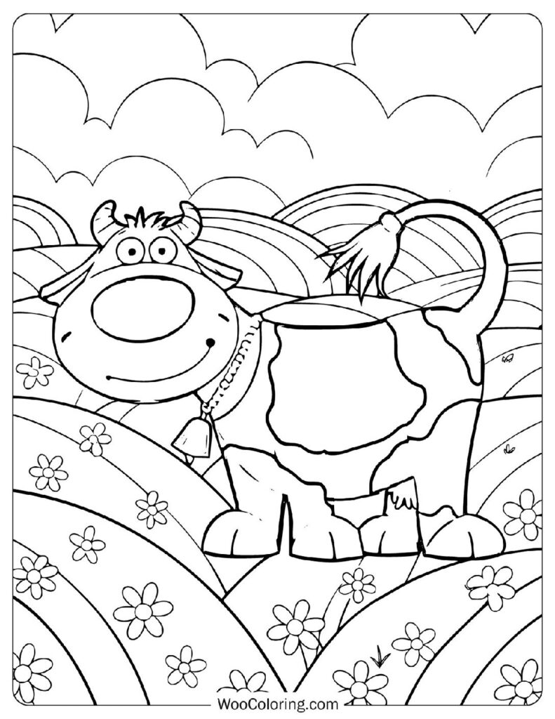 Cute Connie The Cow Coloring Sheet