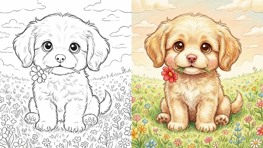 Cute Dog Coloring Pages