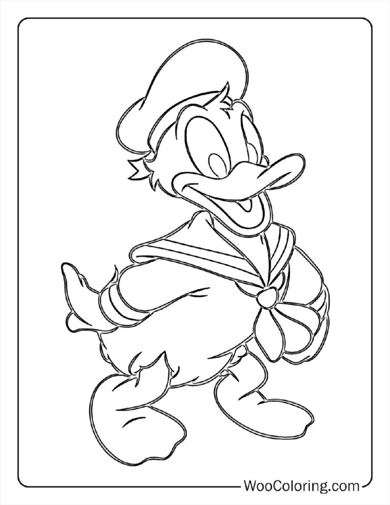 Cute Donald's Sailor Adventure Coloring Page For Kids