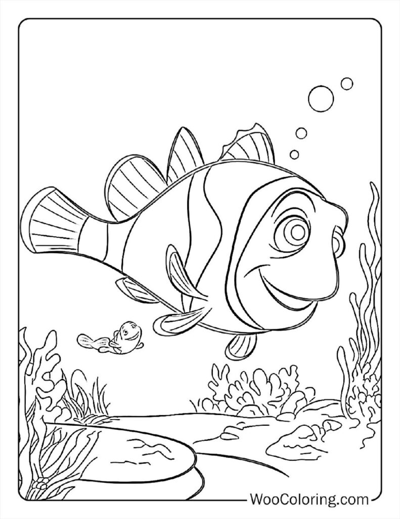 Cute Dory's Memory Coloring Page For Kids