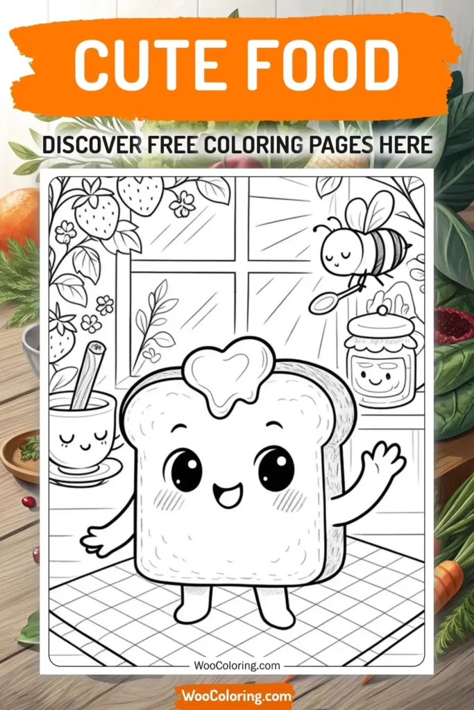 Cute Food coloring pages designs with food
