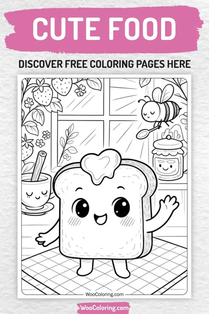 Cute Food coloring pages designs for girls