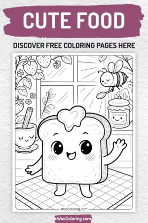 Cute Food coloring pages designs for kids