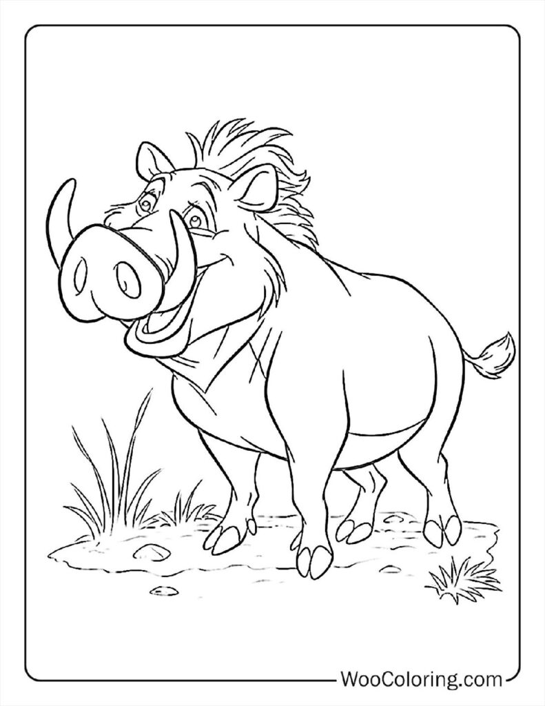 Cute Pumbaa's Adventure Coloring Sheet