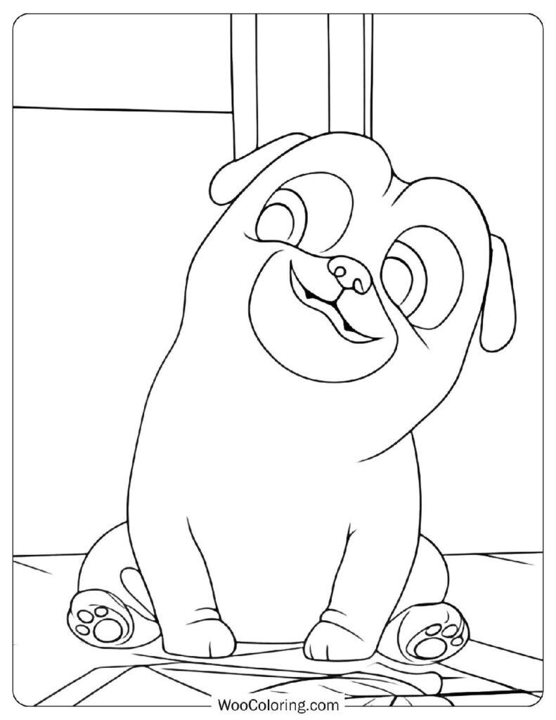 Cute Rolly The Pug Coloring Sheet From Puppy Dog Pals