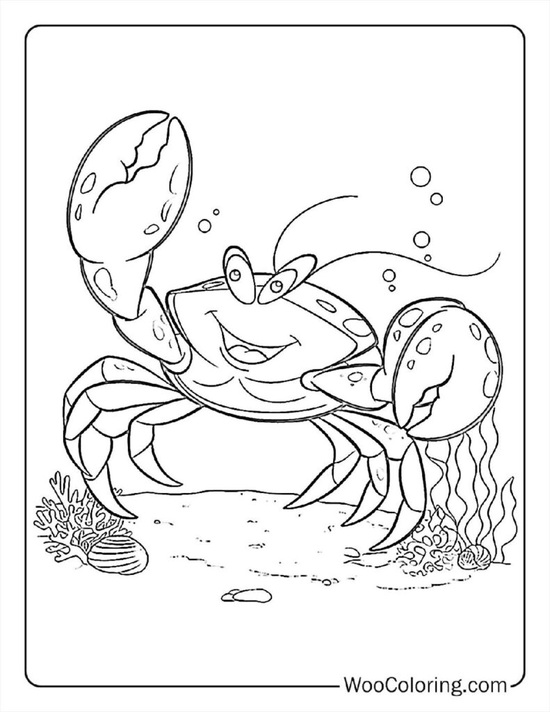 Cute Sebastian's Advice Coloring In For Kids
