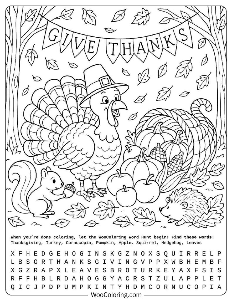 Cute Thanksgiving Celebration with Turkey and Friends