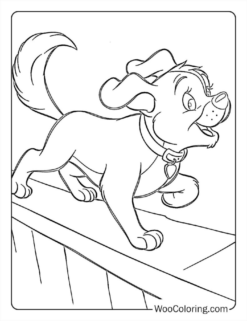 Cute Tramp's Rescue Coloring In For Kids
