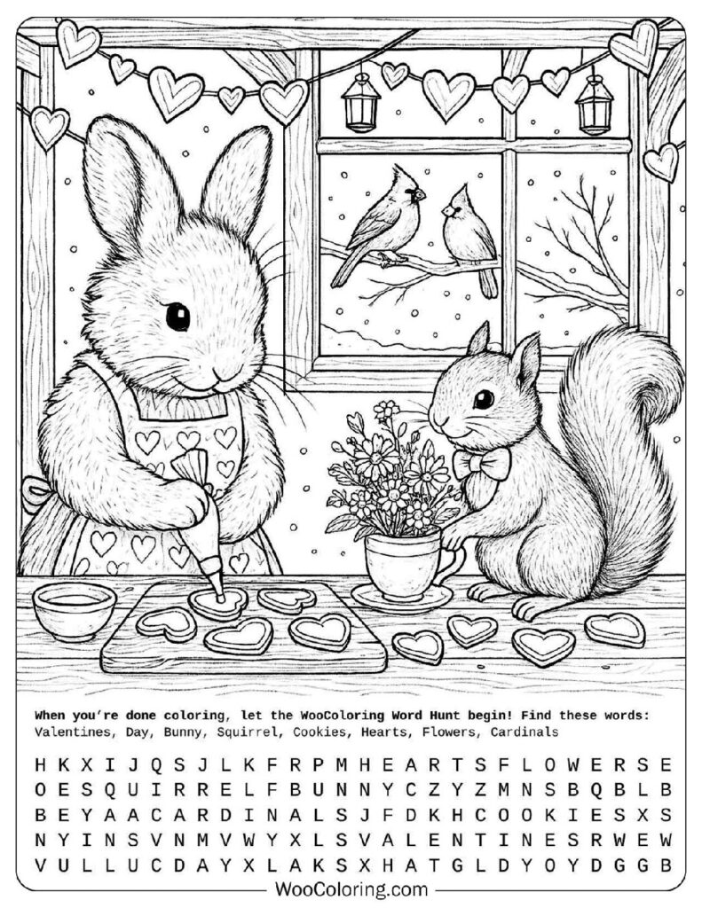 Cute Valentine's Day Coloring Page for Preschoolers