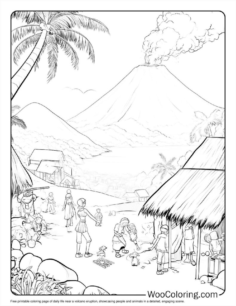 100  Volcano coloring pages  Free PDF To Print  - 32