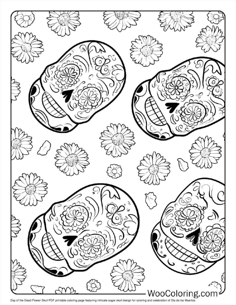 100  Sugar Skulls coloring pages  Free PDF To Print  - 54