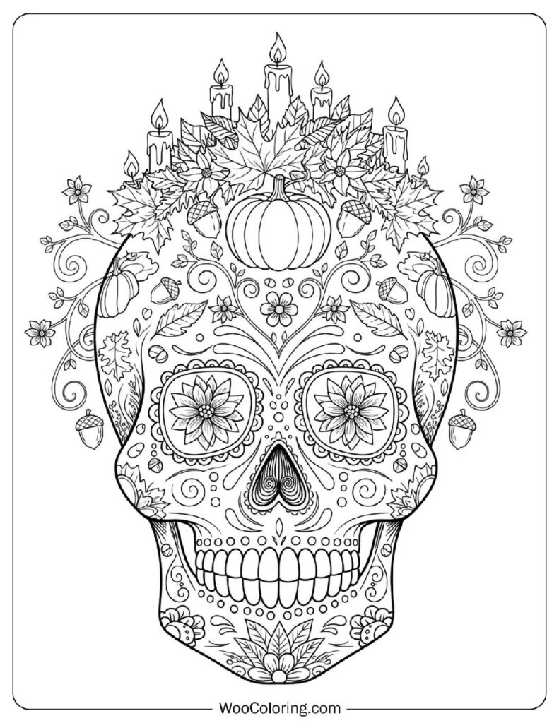 Day of the Dead Sugar Skull coloring page