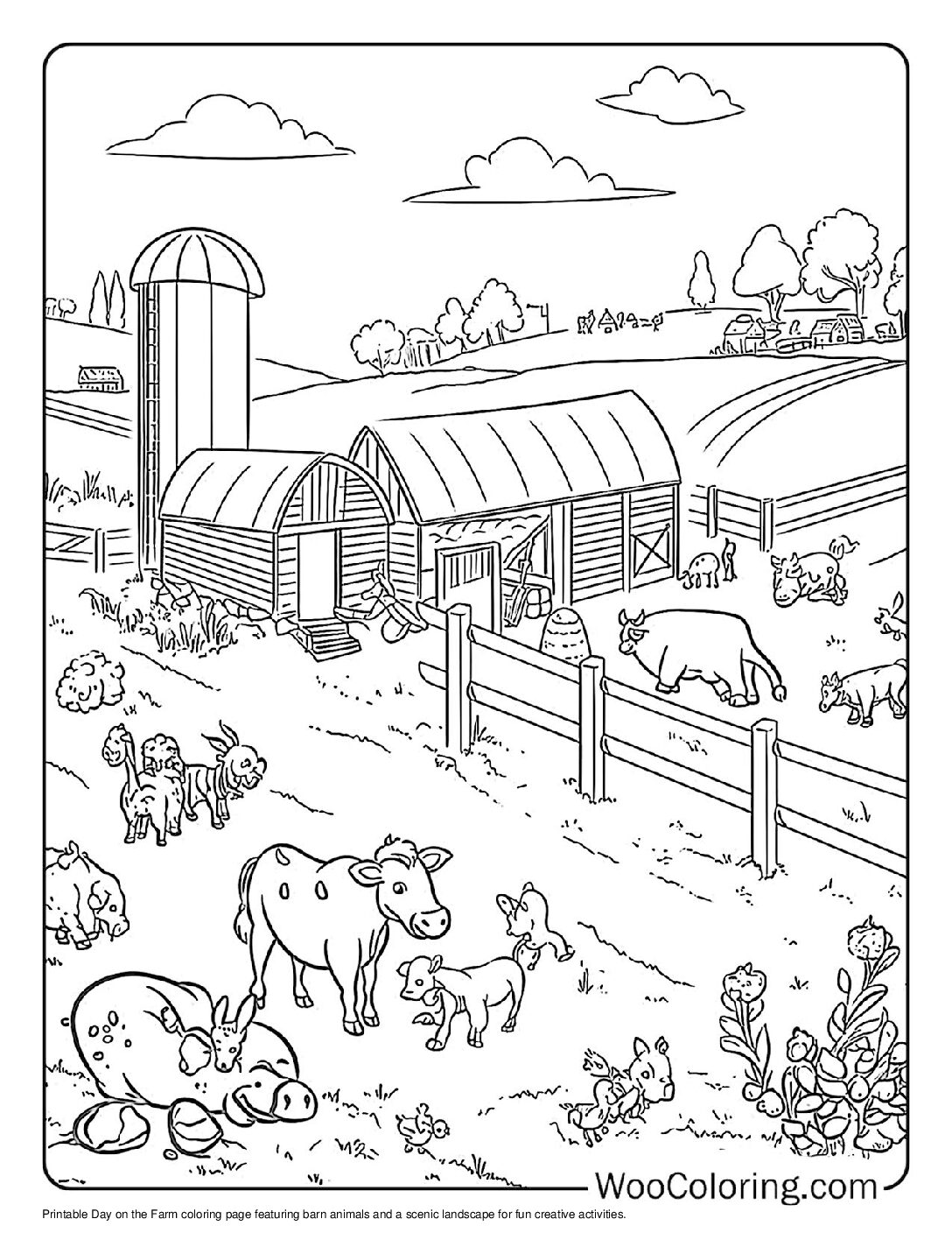 100+ Farm coloring pages (Free PDF To Print) | Woo Coloring