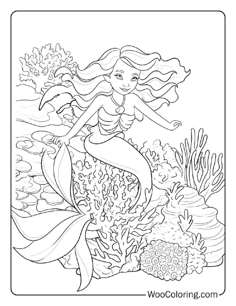 100  Mermaid coloring pages  Free PDF To Print  - 6