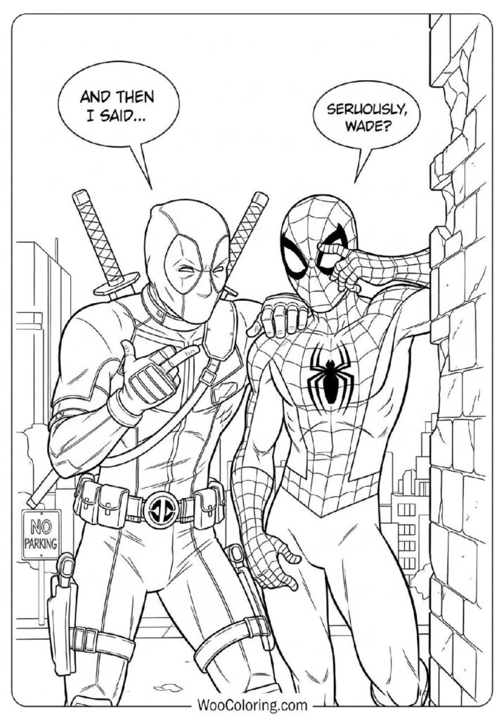 Deadpool and Spiderman Joking Together While Preparing for an Unexpected Mission