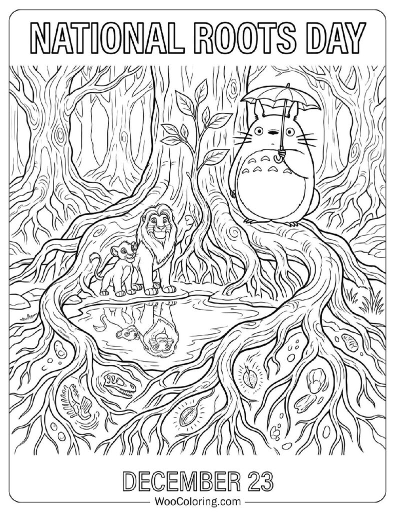 December 23 – National Roots Day Coloring Page for Kids