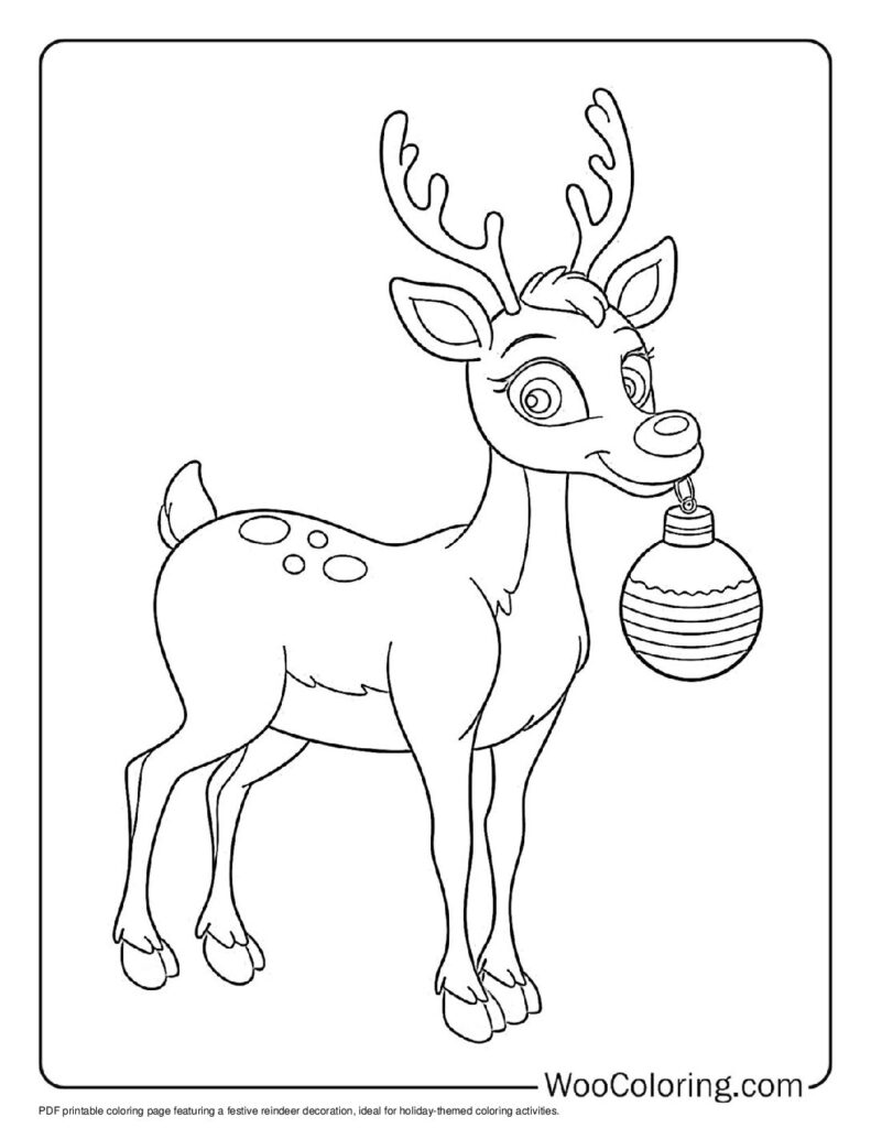 100  Reindeer coloring pages  Free PDF To Print  - 43