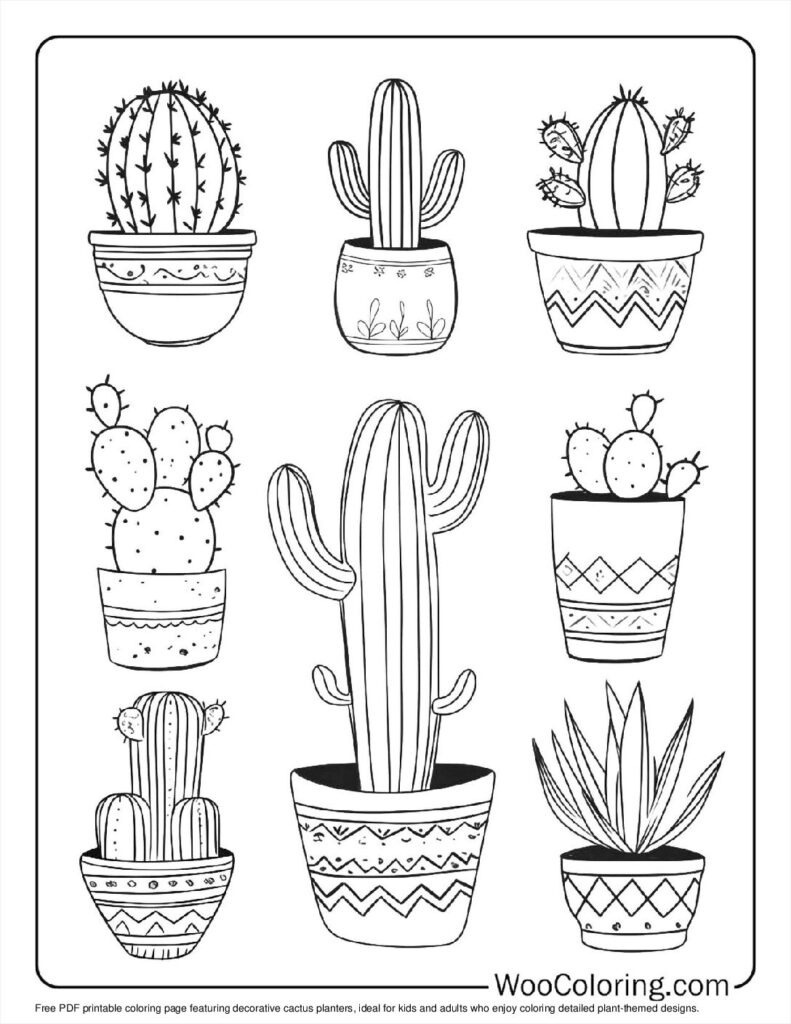100  Cactus coloring pages  Free PDF To Print  - 97