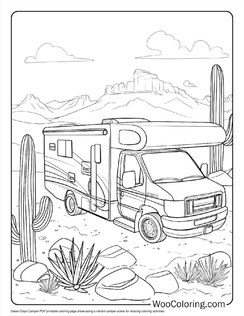 100  Camper   RV coloring pages  Free PDF To Print  - 56