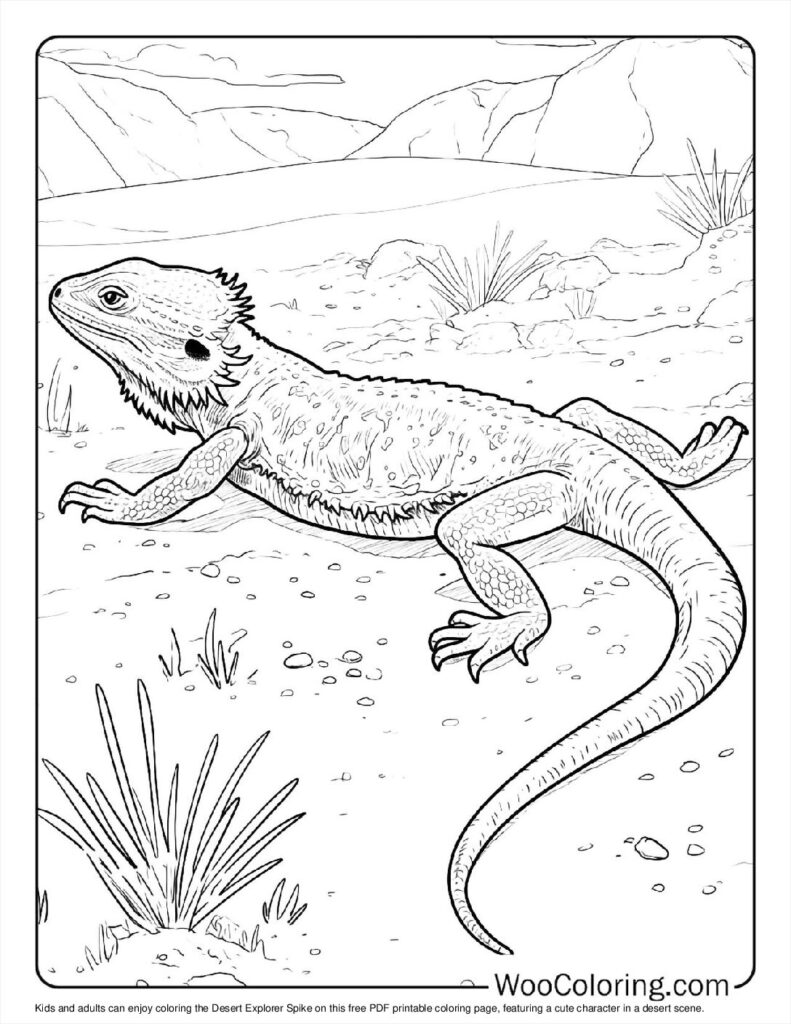 Desert Explorer Spike Coloring Sheet