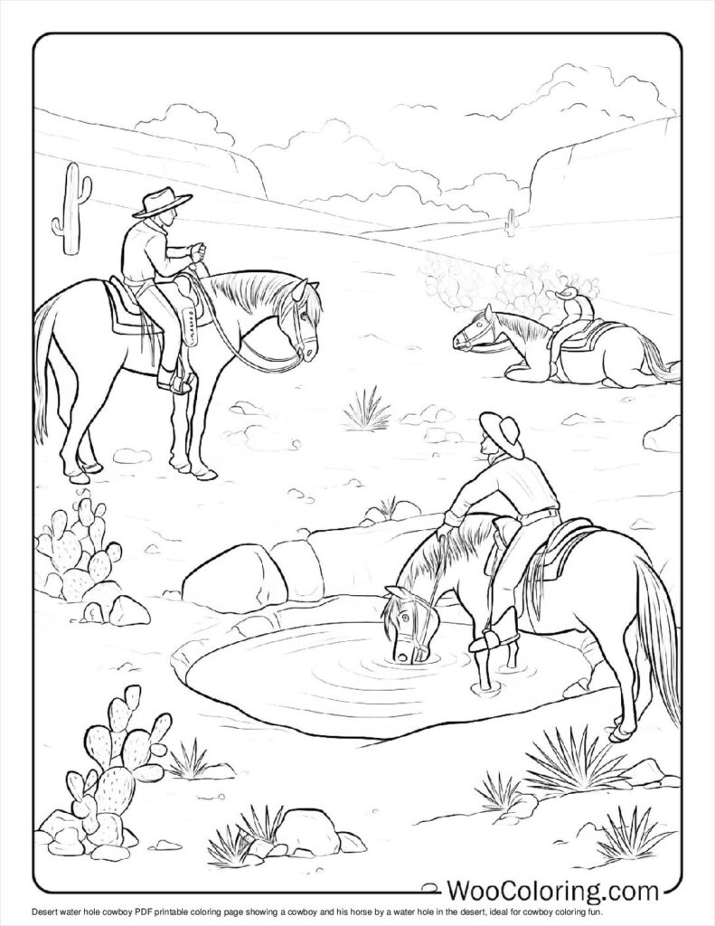 100  Cowboy coloring pages  Free PDF To Print  - 80
