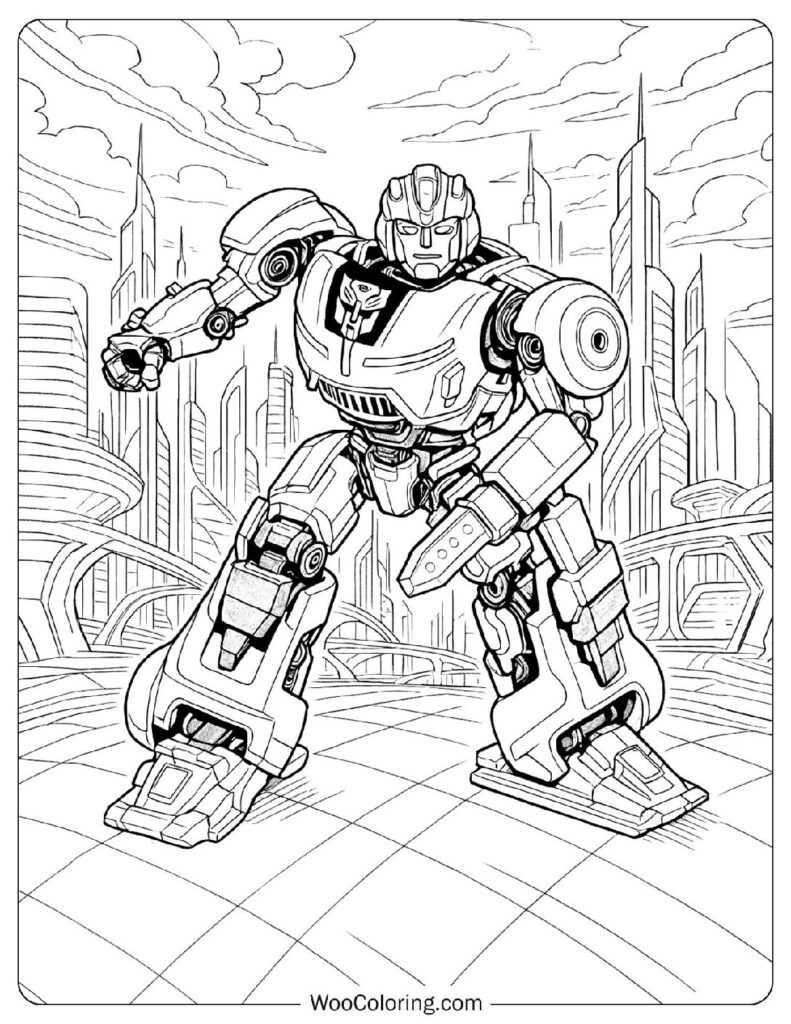 Bumblebee Robot Coloring Page