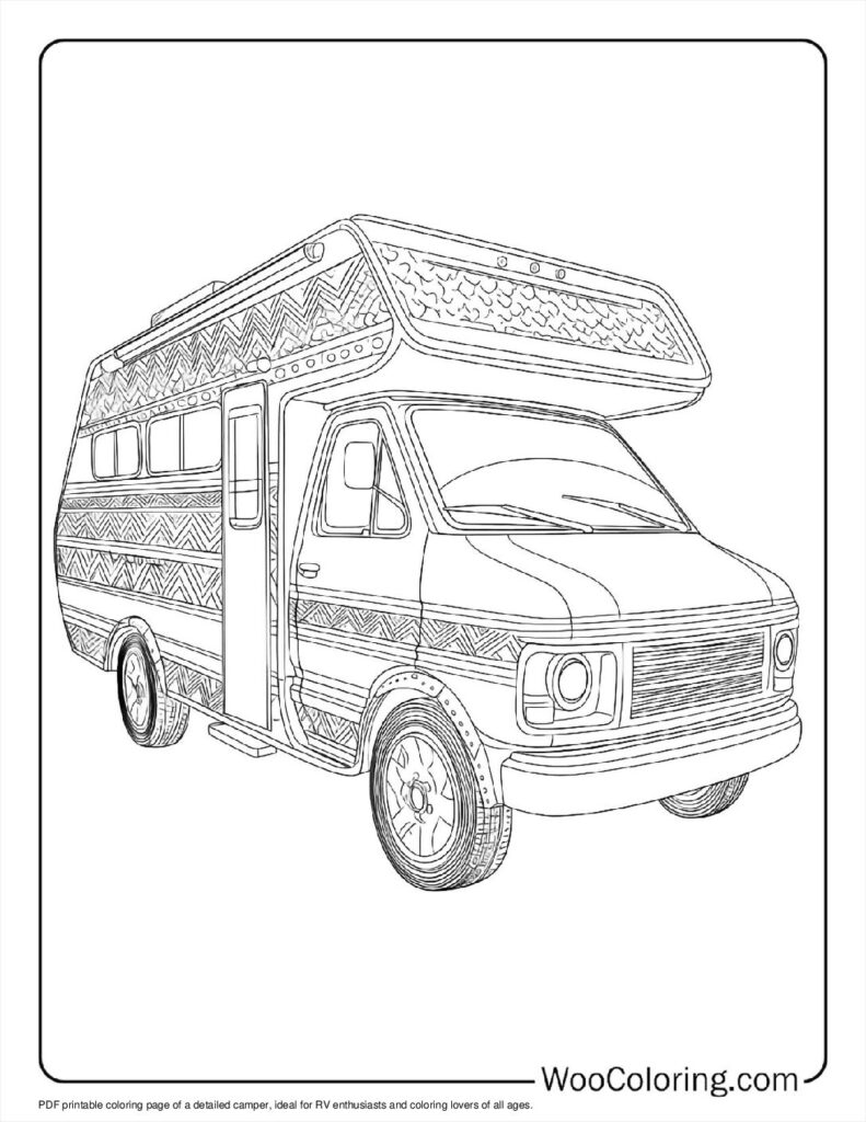 100  Camper   RV coloring pages  Free PDF To Print  - 32