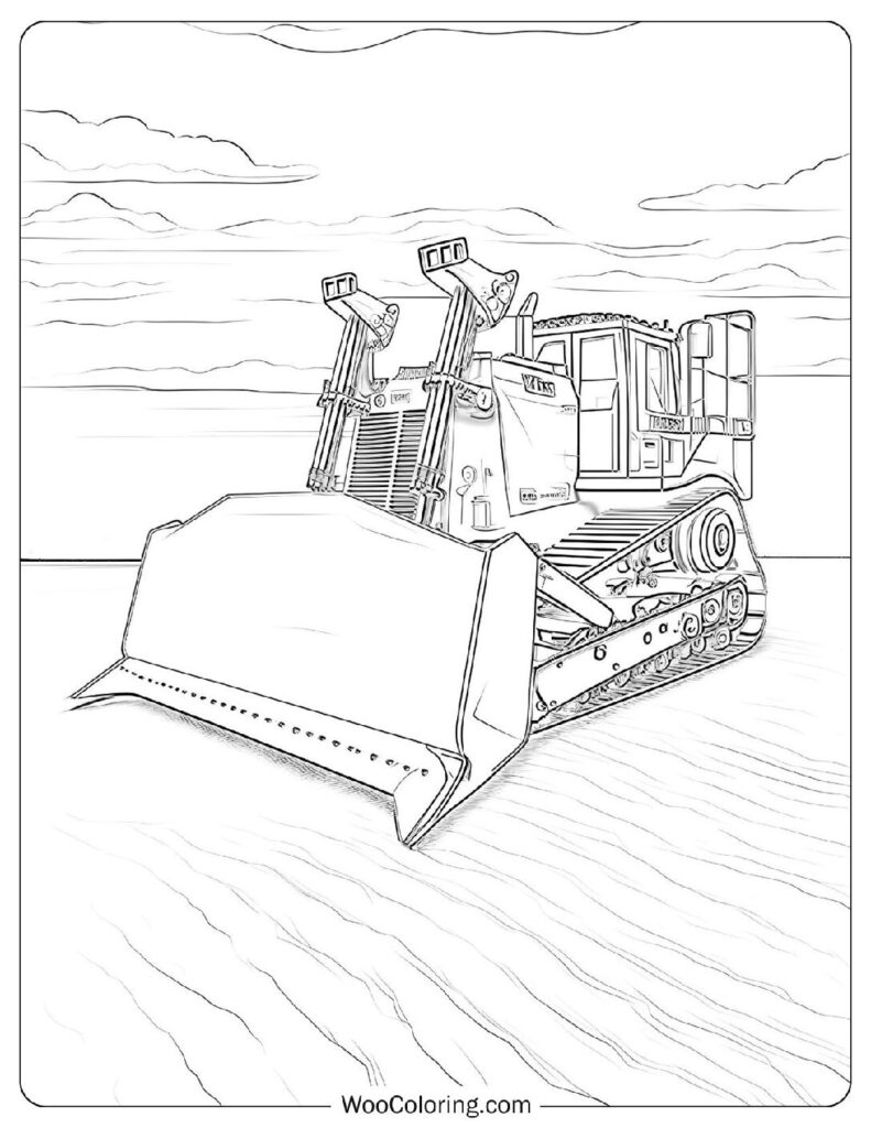 Detailed Coloring Page Of Catepillar Tractor