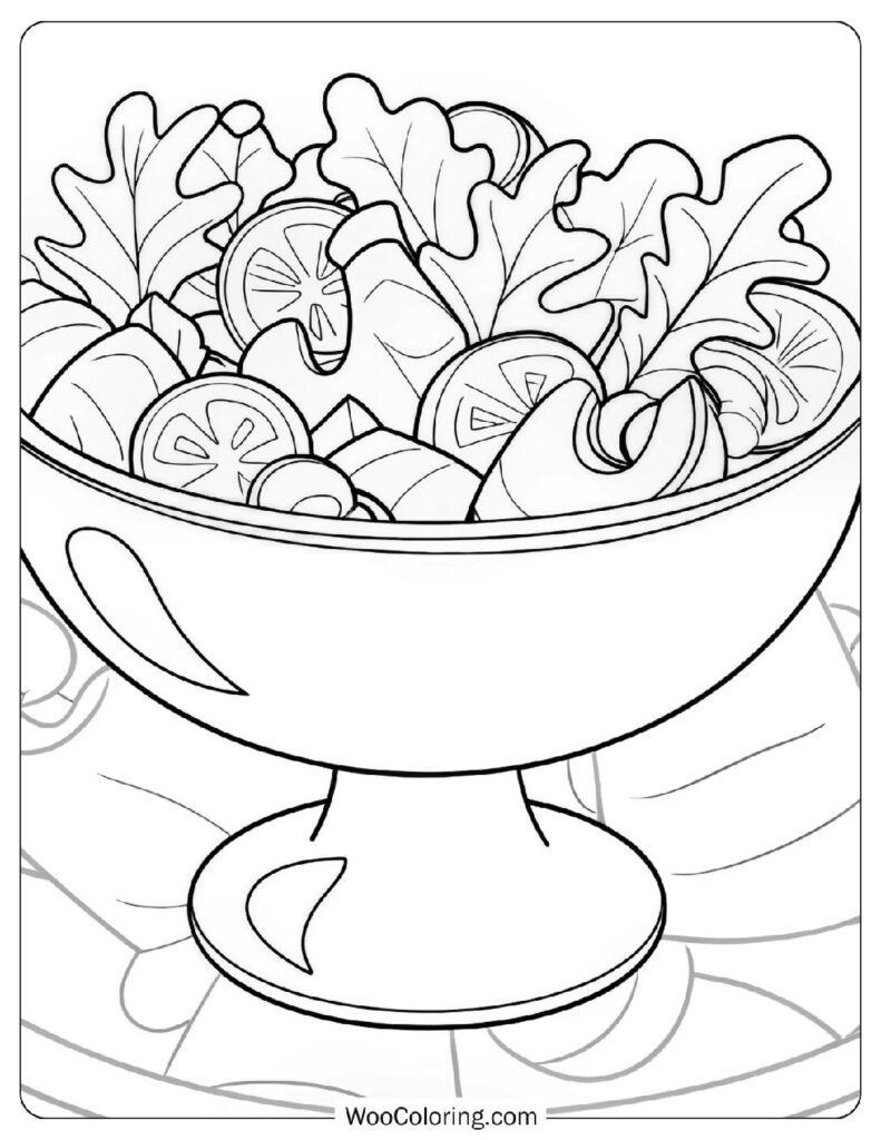 Food coloring page of Crunchy Mixed Salad
