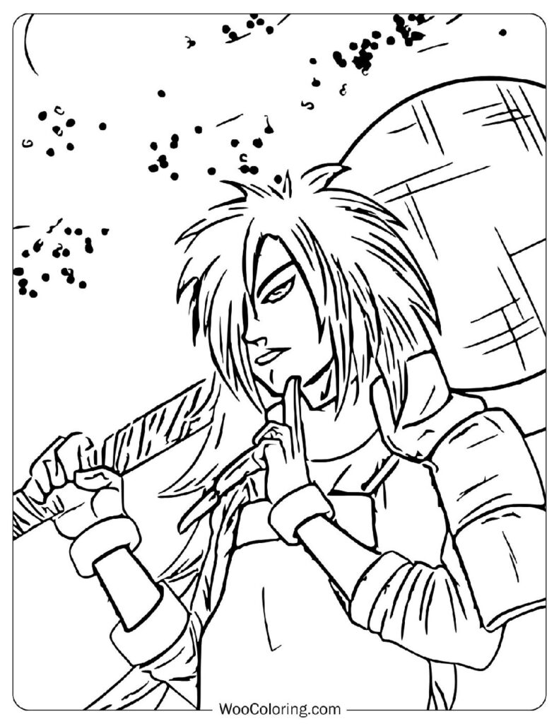 Detailed Coloring Page Of Madara Uchiha – The Legendary Uchiha Clan Leader from Naruto Shippuden