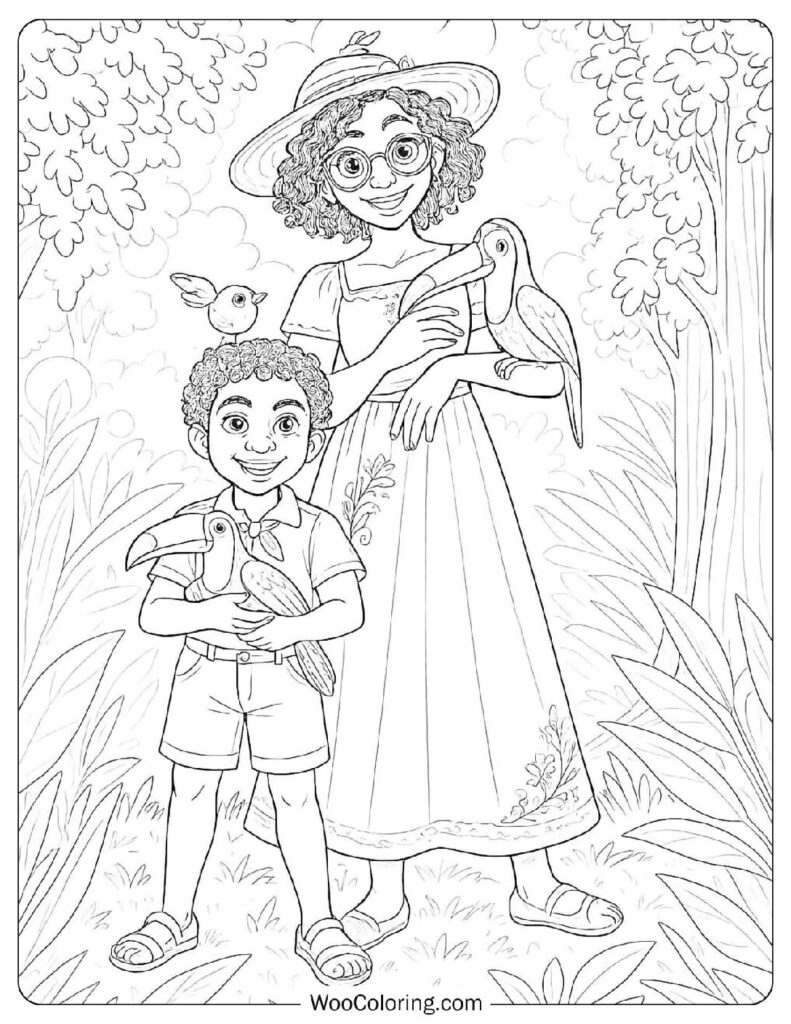 Detailed Encanto Mirabel And Antonio Coloring Page For Girls