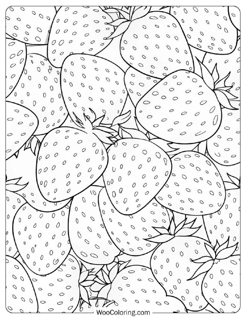 26 Strawberry Coloring Pages  Free PDF To Print  - 5